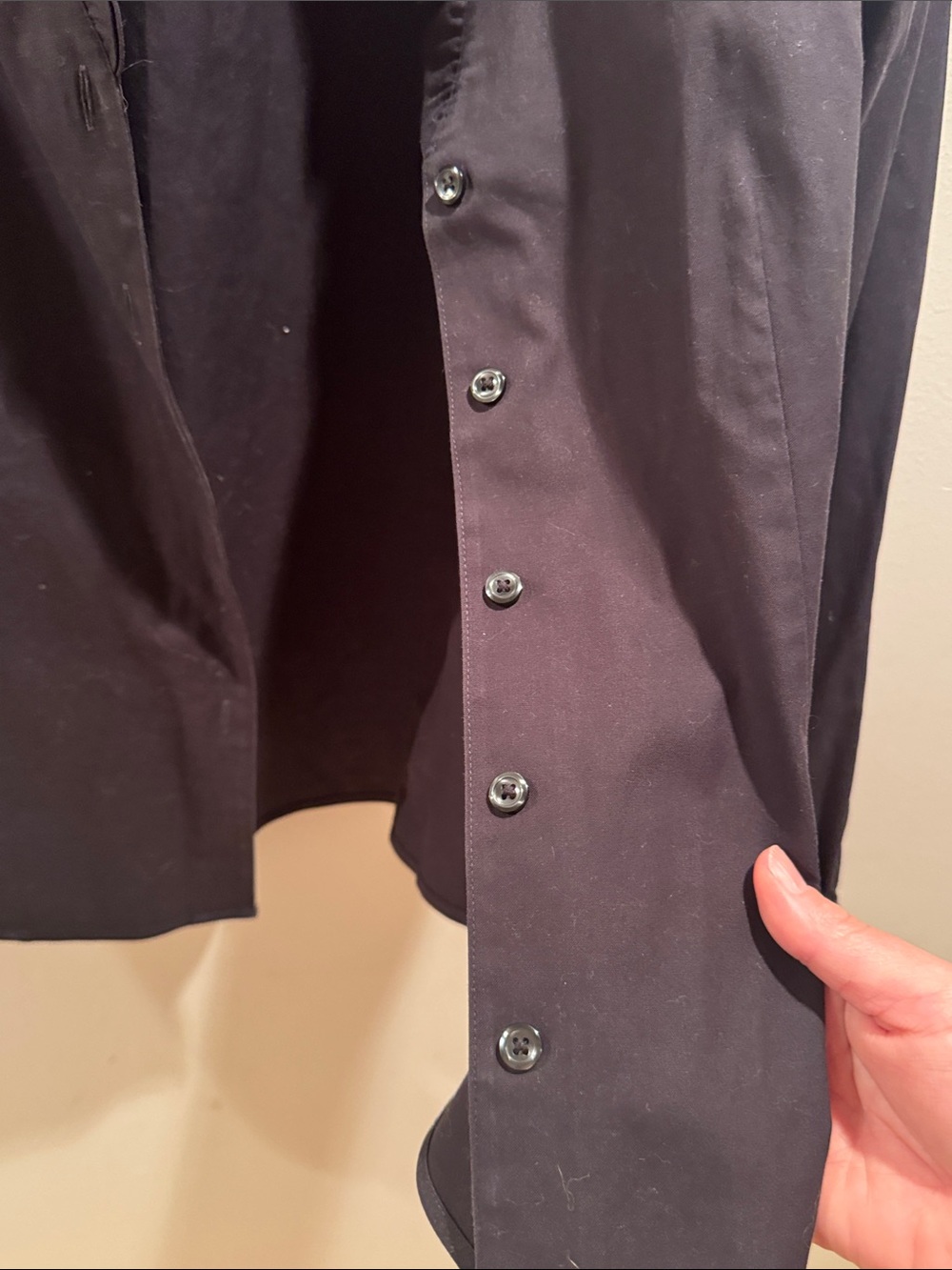 Brooks Brothers Black Fitted Non-Iron Stretch Supima® Cotton Ruffle Button Shirt - Picture 6 of 7